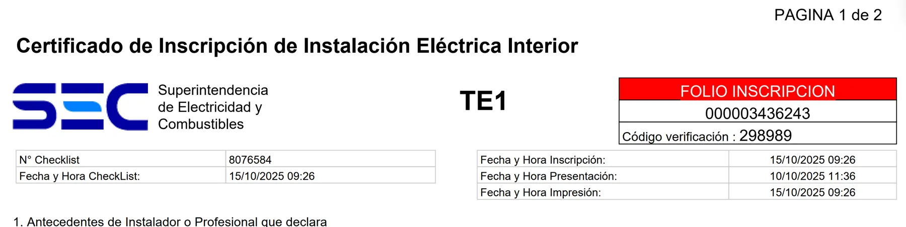 Technical image 31 of the Initial Verification Testing service